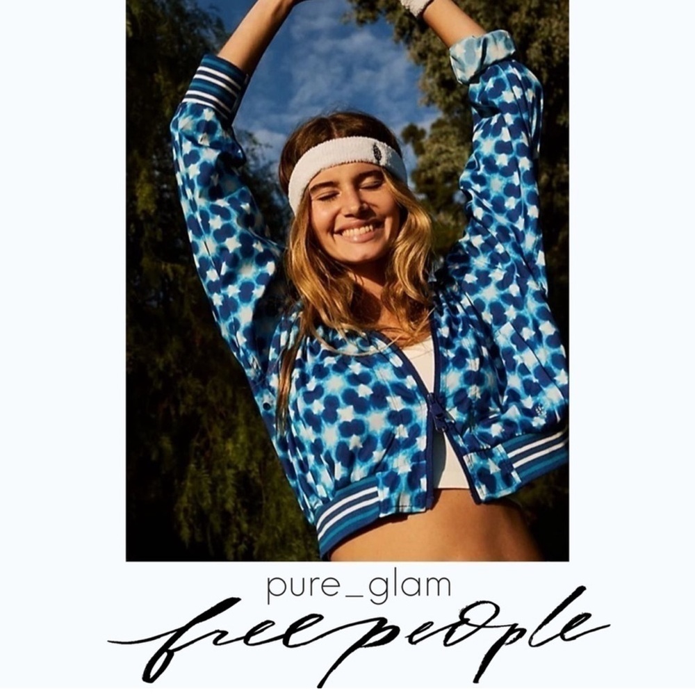 Free People lightweight zip up cropped tennis jacket size S-M - Picture 2 of 8
